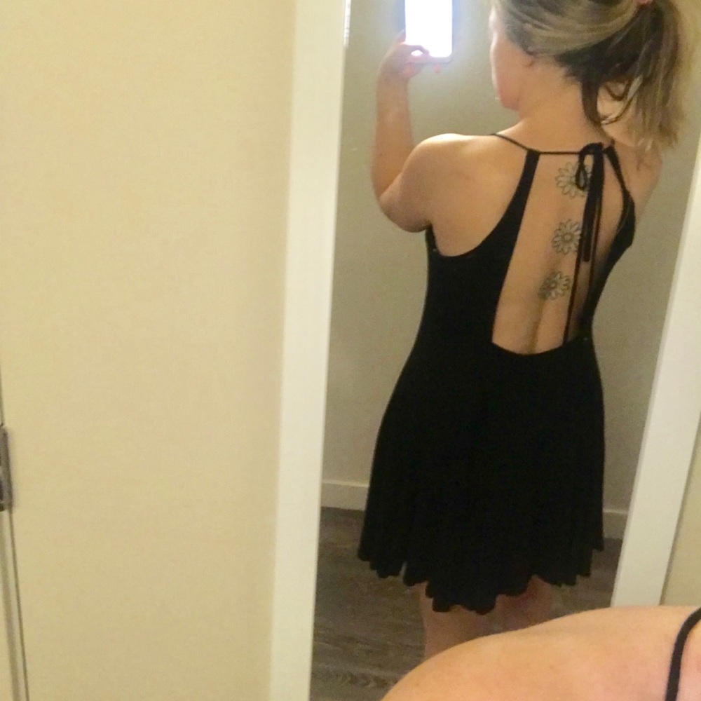 Open back little black dress